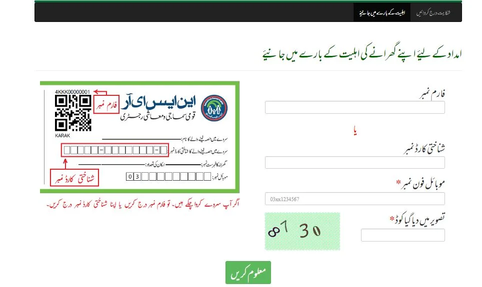 Check Your Status for Ehsaas Program Registration 8171 NADRA